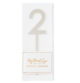2 silver acrylic number  - party pick