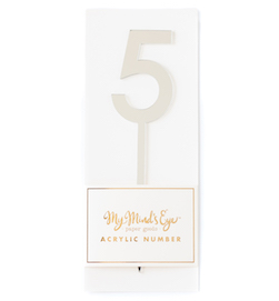 5 silver acrylic number  - party pick