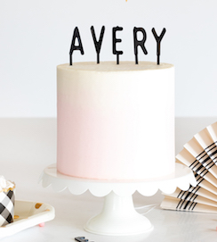 Cake by Courtney letter  - board toppers BLACK