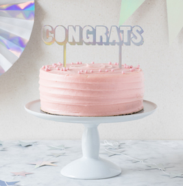 CONGRATS holographic  - cake topper