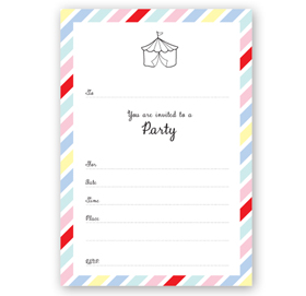 Carnival Stripe - Write in invitations