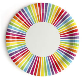 Rainbow Stripe  - paper plates
