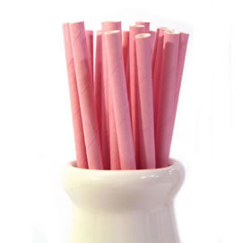 Paper Straws - Solid pink