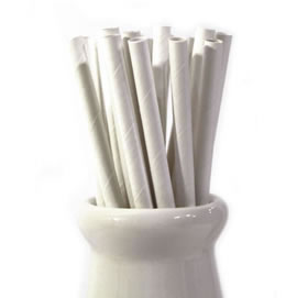Paper Straws - Solid white
