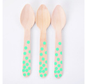 Wooden Spoons - Blue dots (x20)