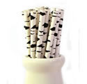 Paper Straws - Black animal print