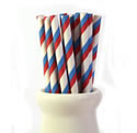 Paper Straws - Duo red + blue stripe